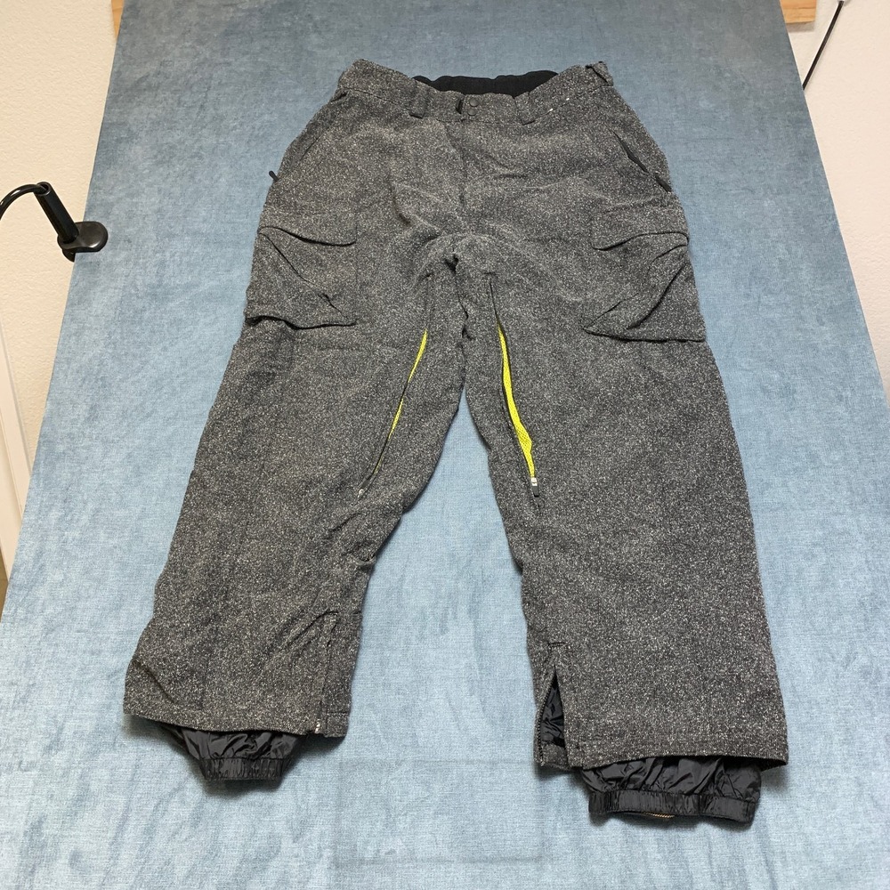 Obermeyer Ski Pants Mens XL Gray Snowboarding Utility Pockets Winter Mesh Lined